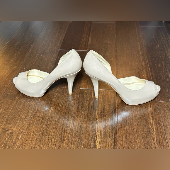 Nine West Nude Beige Peep Toe D'Orsay Platform Pumps Women’s Size 10 Heeled - Picture 4 of 8